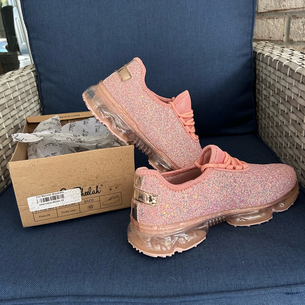 Chic Peach Glitter Sneakers